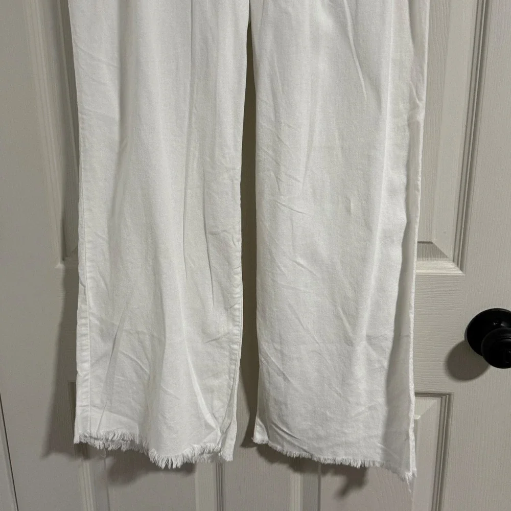 Old Navy Wide Leg Linen Pants Womens Small White Coastal Grandma‎ Elevated Basic - Picture 5 of 13